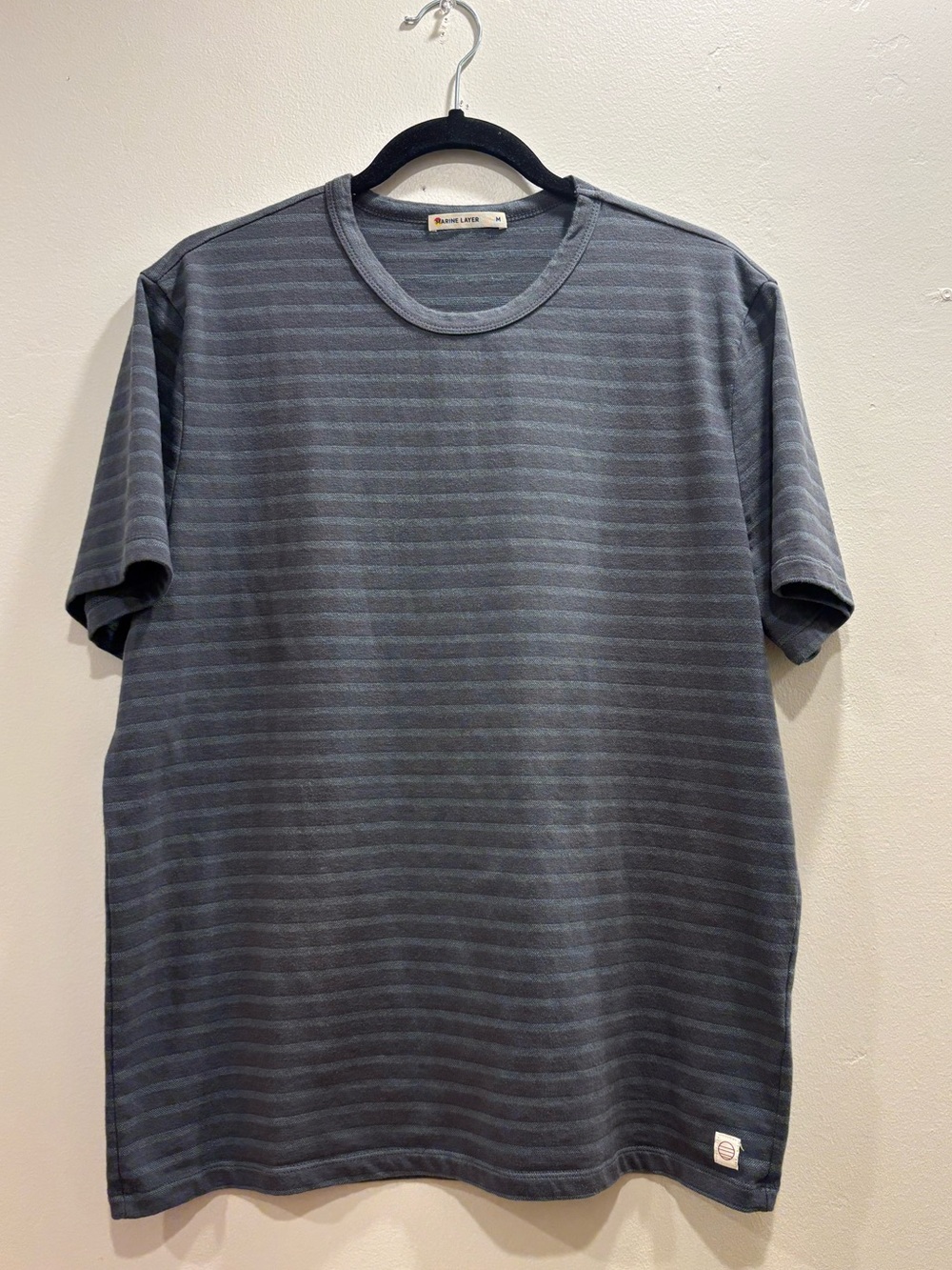 Marine Layer Signature Jacquard Crew Tee Asphalt Green Men’s M